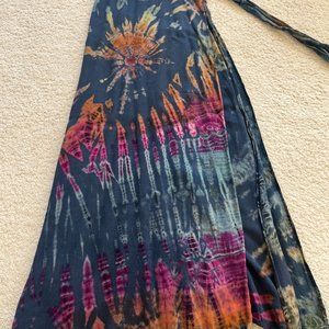 Tie-Dye Wrap Maxi Skirt
